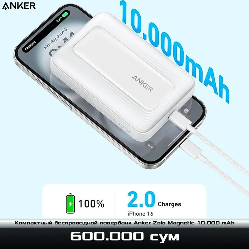 Компактный безпроводной повербанк Anker Zolo 10.000 mAh — фото 2