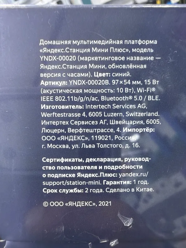 станция мини яндекс 2