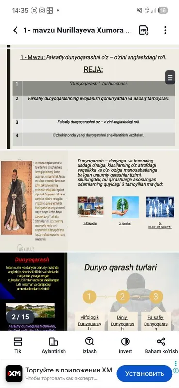 Kompyuterda uyda utirib prezintatsiya, slayd, mus. Ish yozib beraman
