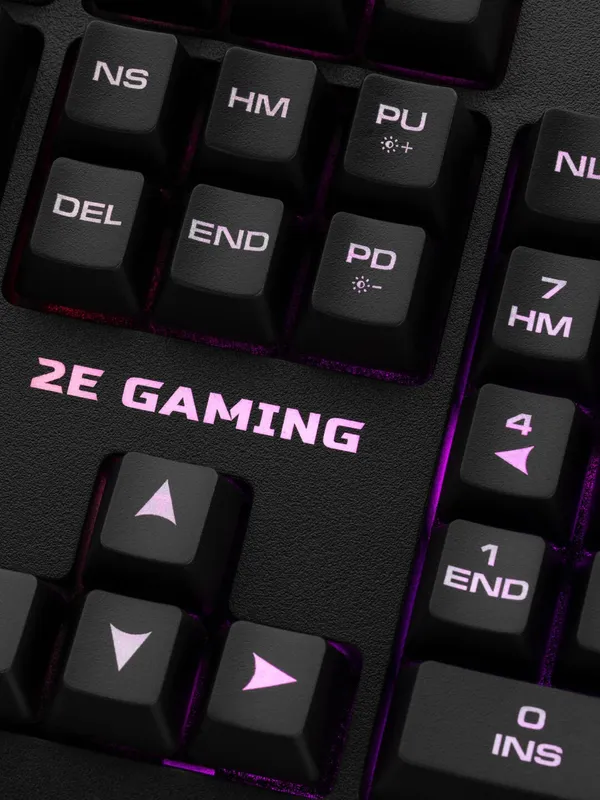 Проводная игровая мембранная клавиатура 2E Gaming KG330 LED-подсветка, 104 клавиши, USB, Black — фото 3