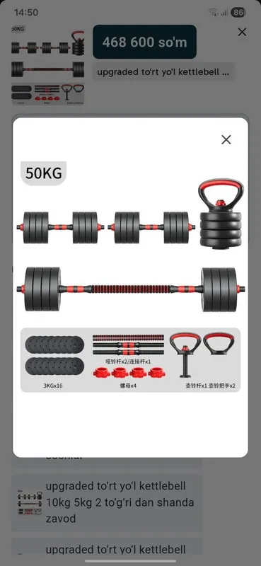 Sport uchun gantel