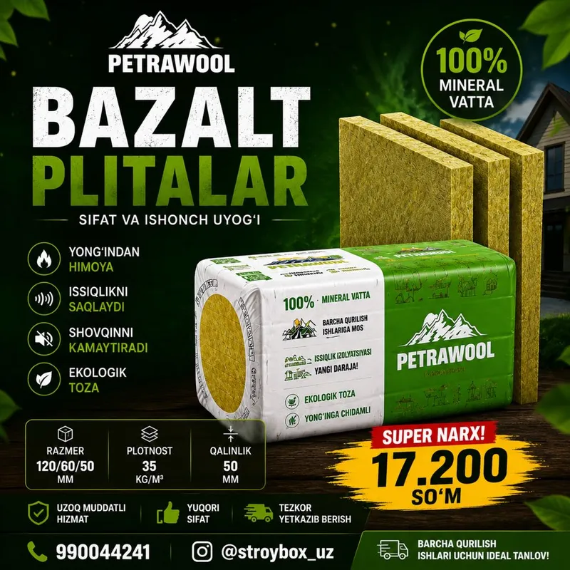 Petrawool bazalt plitalar mineralvata utiplitel 1 Petrawool bazalt plitalar mineralvata utiplitel 1