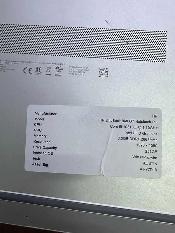 HP Elitebook 840 G7 Vpro Core i5 10310U ideal holatda!!! 4 HP Elitebook 840 G7 Vpro Core i5 10310U ideal holatda!!! 4