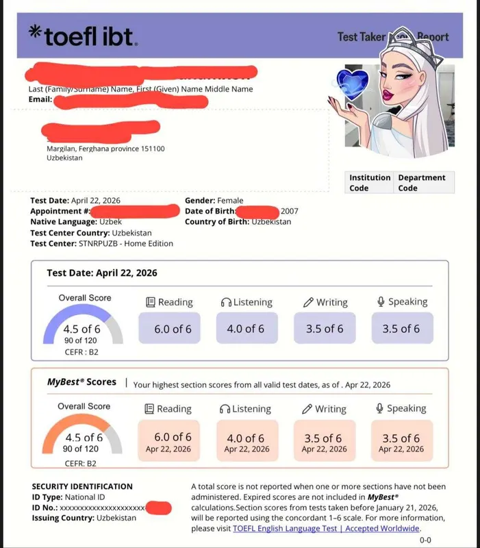 TOEFL iBT sertifikati olishga ko'maklashamiz