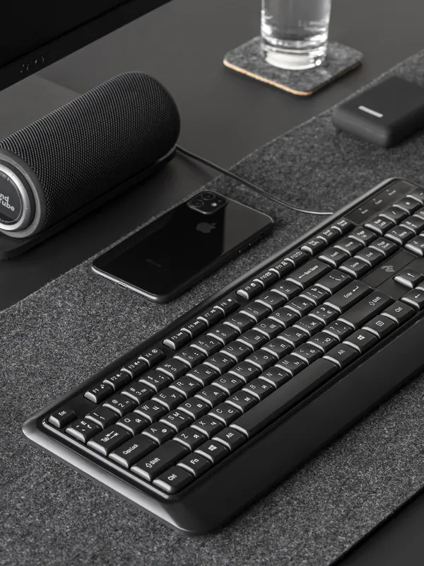 Проводная мембранная клавиатура 2E KS130 USB, черная — фото 4
