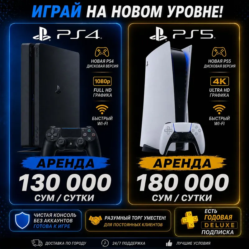 аренда PlayStation 4 и 5 по самым лучшим ценам пс. 1