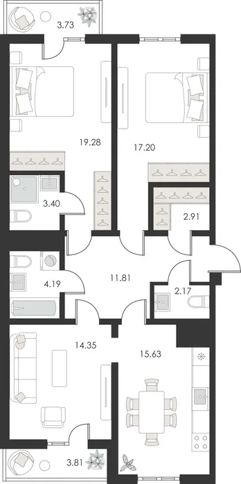 3 xonali kvartira, 93 m2, Uchtepa 2 3 xonali kvartira, 93 m2, Uchtepa 2