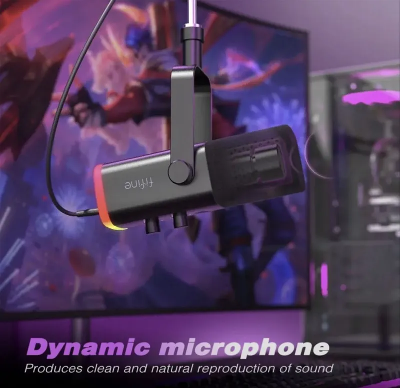 Dynamic Microphone with Touch Mute Mikrofon, Headphone jack for PC — фото 2