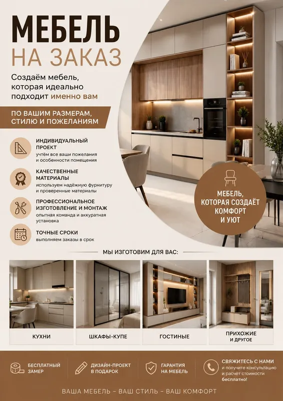 MEBEL BUYURTMA ASOSIDA TAYYORLANADI
