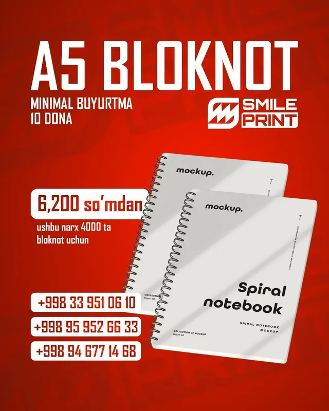 Qog'oz paket A5 Bloknot Evro Flayer — фото 1