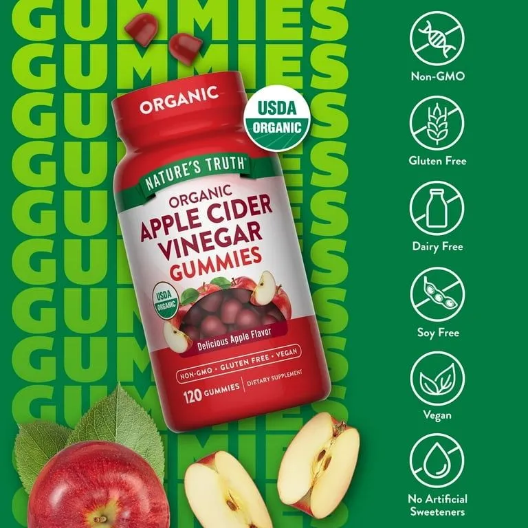 Nature's Truth Organic Apple Cider Vinegar, яблочный уксус 120 шт. 3 Nature's Truth Organic Apple Cider Vinegar, яблочный уксус 120 шт. 3