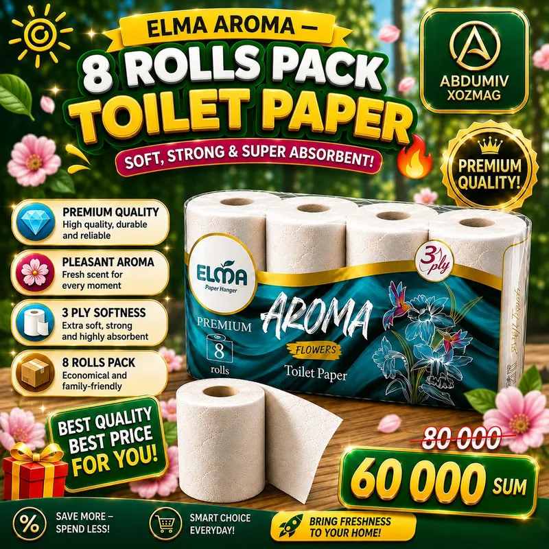 ELMA AROMA 8 DONA HIDLI HOJATXONA QOG‘OZI 6 ELMA AROMA 8 DONA HIDLI HOJATXONA QOG‘OZI 6