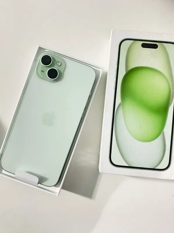 iPhone 15 128 GB Green, 87% Battery, korobka bor — фото 1
