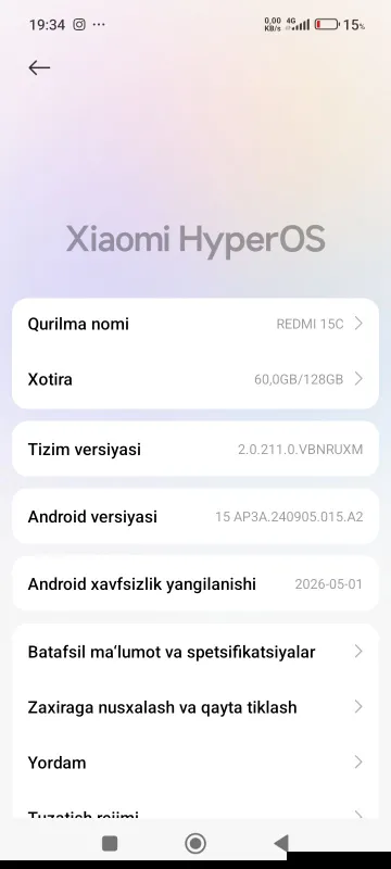 Sotiladi Srochno!!! Xolati ideal Redmi 15c 5 Sotiladi Srochno!!! Xolati ideal Redmi 15c 5