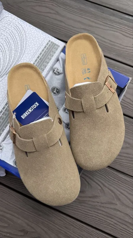 Birckenstock бежевого цвета 4