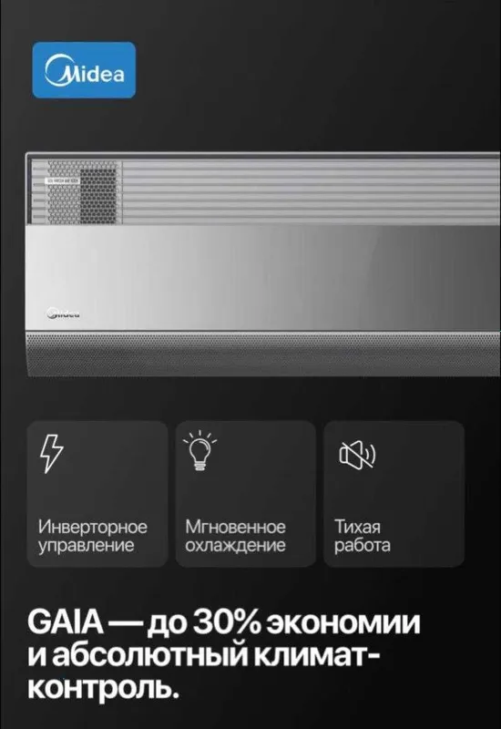 Кондиционер GAIA графит 12000 BTU премиум модель и свежий воздух