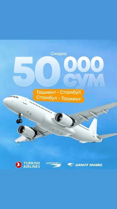 bilet aksiyada Aviasalesdanham arzon narxda