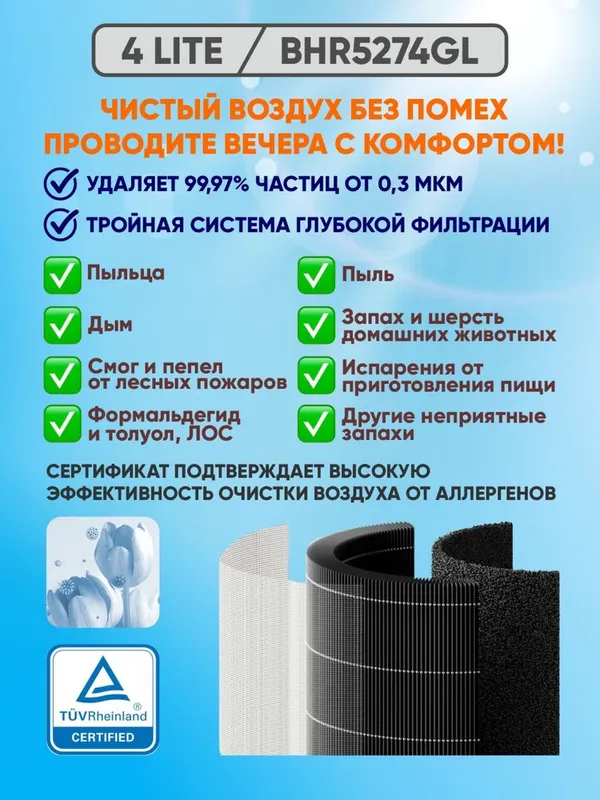 Xiaomi 4 lite smart очиститель до 43 кв.м глобалная версия. Гарантия — фото 2
