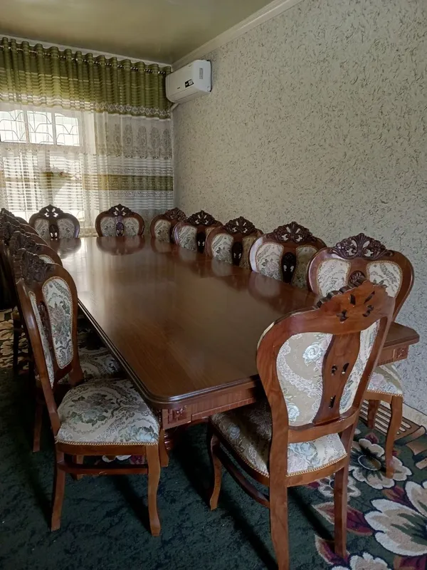 Ореховый стол стул 12 персон