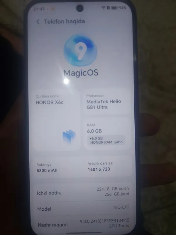 Honor X6c 256 ГБ, состояние отличное 1 Honor X6c 256 ГБ, состояние отличное 1