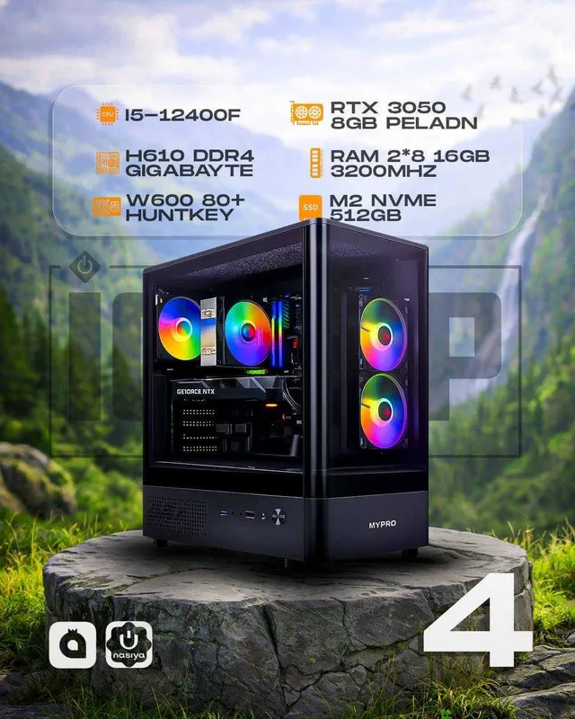 Gaming kompyuter i5-12400F / RTX 3050 8GB / 16GB / 512GB SSD