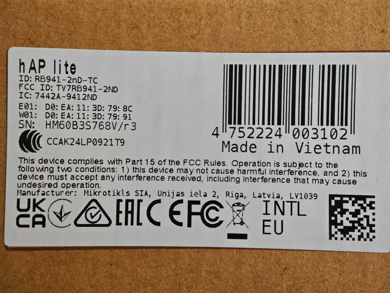 MikroTik hAP Lite RB941-2nD-TC — фото 1