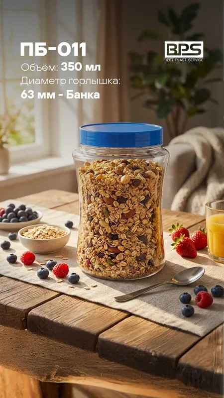 Пластиковые банки оптом | Shaffof plastik bankalar to‘plami — фото 4