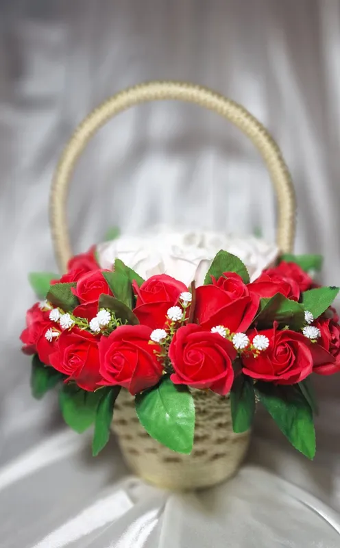 Корзинка розы из мыла 3 Корзинка розы из мыла 3