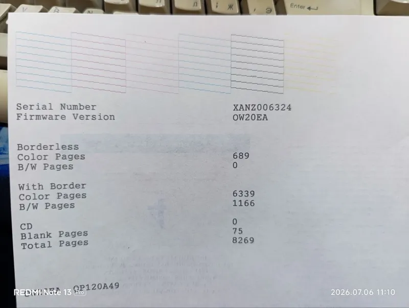 Epson L850 sotiladi, Holati juda yaxshi. 8300 ta chiqargan. 3