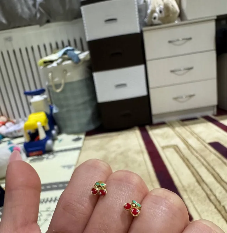 Детские золотые серьги 750 пробы