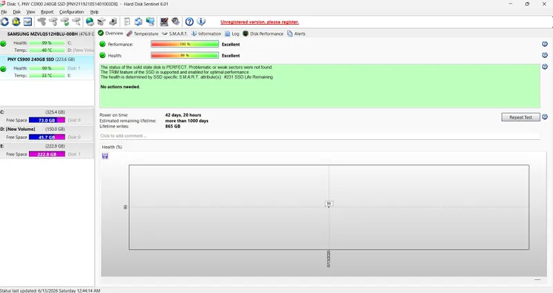 SSD PNY CS900 240GB 99% — фото 2