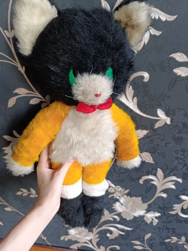Старинная коллекционная мягкая игрушка Кот — фото 3