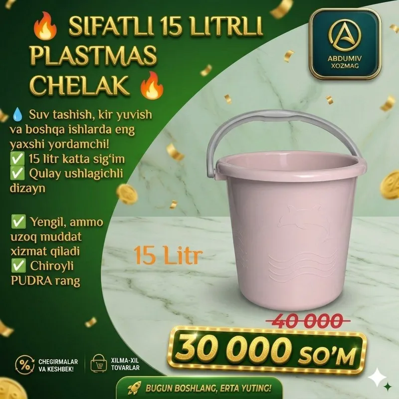 15 LITRLI PLASTMAS PUDRA rangli CHELAK