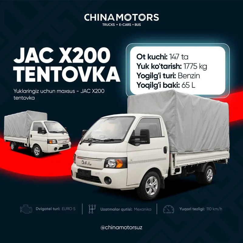 Jac X200 Gruzavoy shunchaki bo'lib bo'lib to'lang foizlarsiz