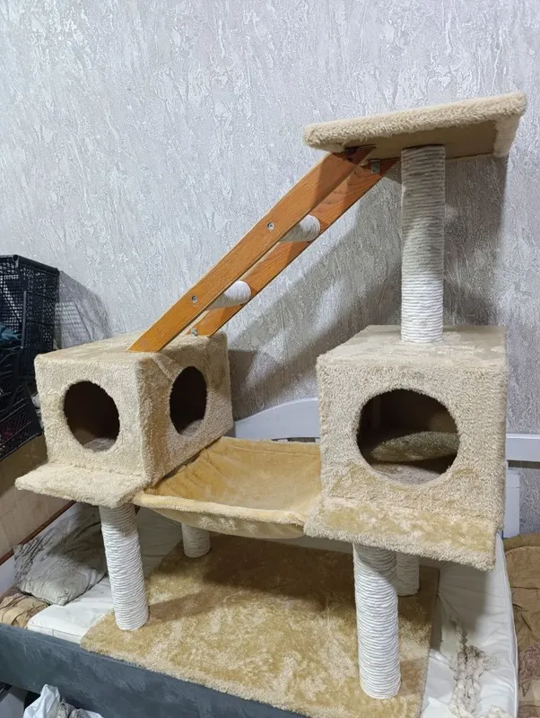 Котодомик когтеточка для кошек лежак 3 этажа — фото 1 Котодомик когтеточка для кошек лежак 3 этажа — фото 1