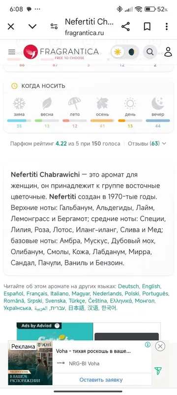 Винтажные духи «Nefertiti» (Нефертити) Chabrawichi, оригинал, Египет. 5