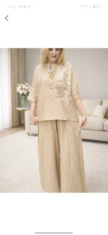 ayolar uchun keng shimli oversize, yozgi to'plam — фото 2