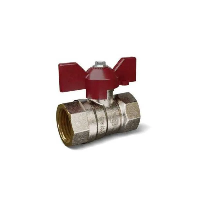 Кран шаровый латунный DN20 (3/4) PN40 Temper В-В-Бабочка (Россия)