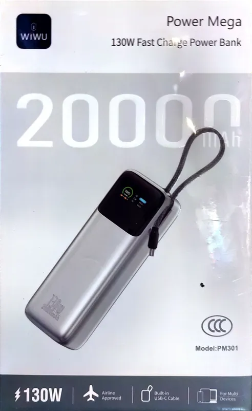 WiWU Power Mega PM301 20000mAh 130W Power Bank