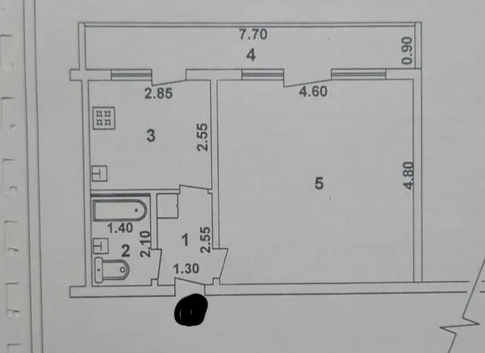 2-комнатная квартира, 42 м², Яшнабад