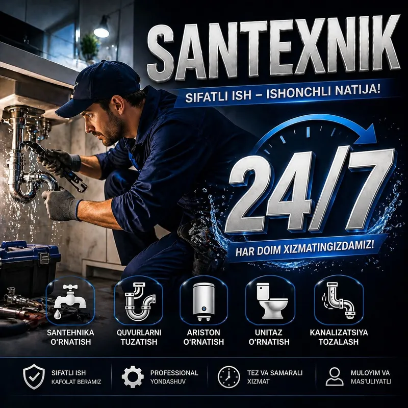 SANTEXNIK XIZMATI 24/7 Сантехник хизмати