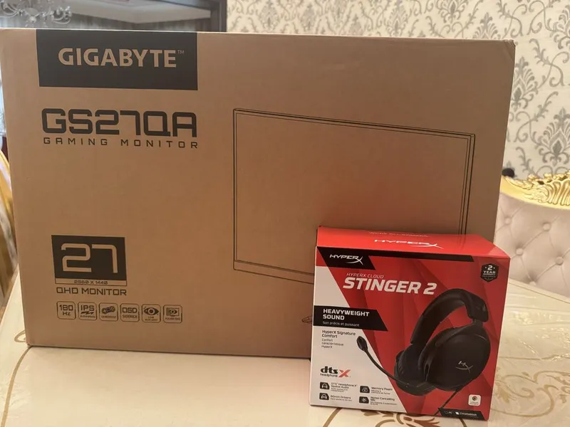 Gigabyte GS27QA 27” 2K 180Hz Monitor + HyperX Cloud Stinger 2 Naushnik — фото 4