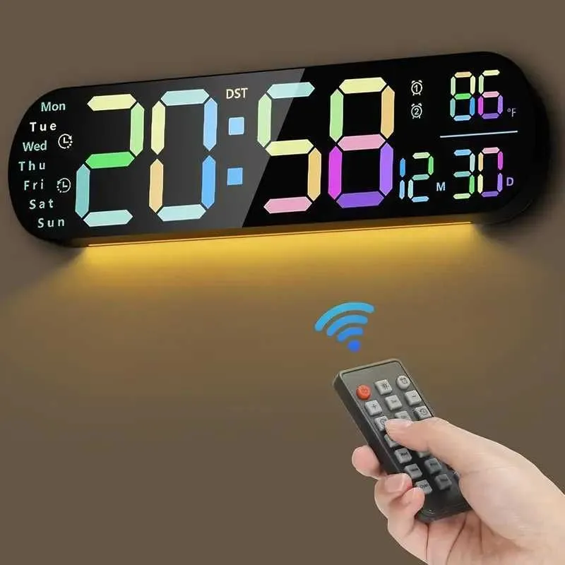 LED Часы электронные настенные + светодиод пультом.Devor Elektron Soat — фото 2