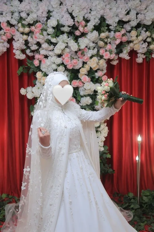Kelinlik/ Muslima oq libosi (abaya bilan)- ideal holatda — фото 1