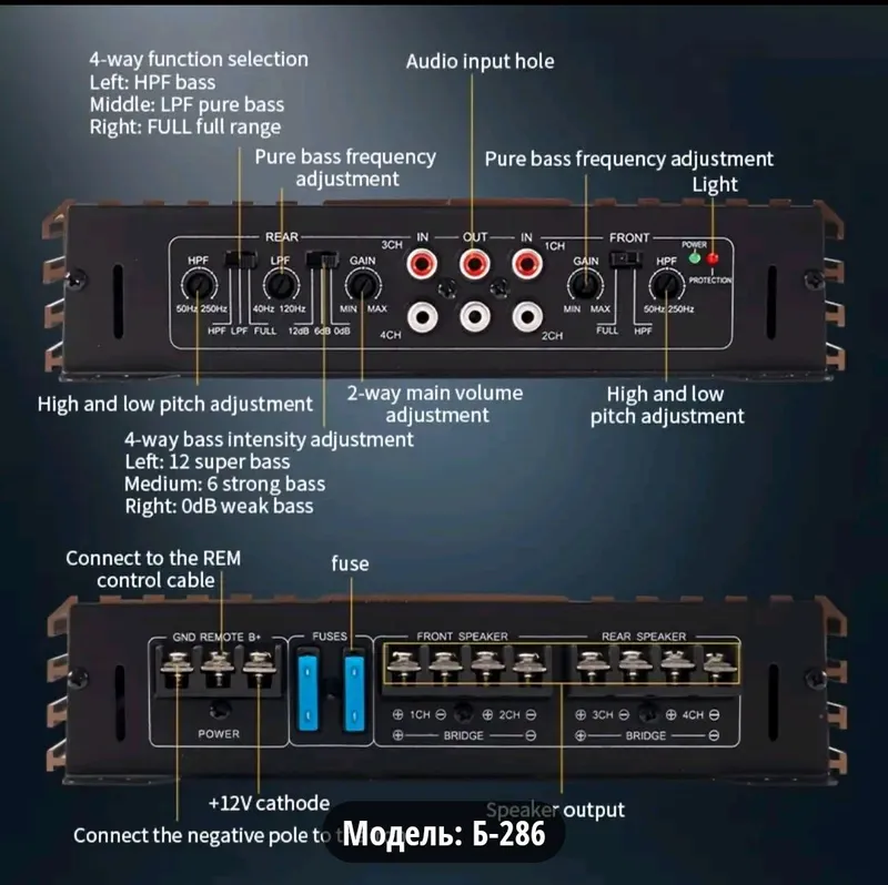 Усилитель мощности автомобиля Bermans 7800W 4 Усилитель мощности автомобиля Bermans 7800W 4