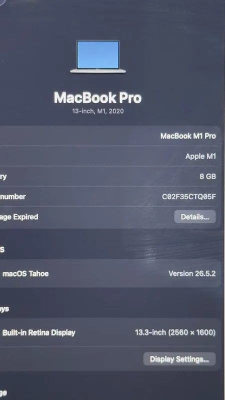 Macbook M1pro sotiladi 630$ 2