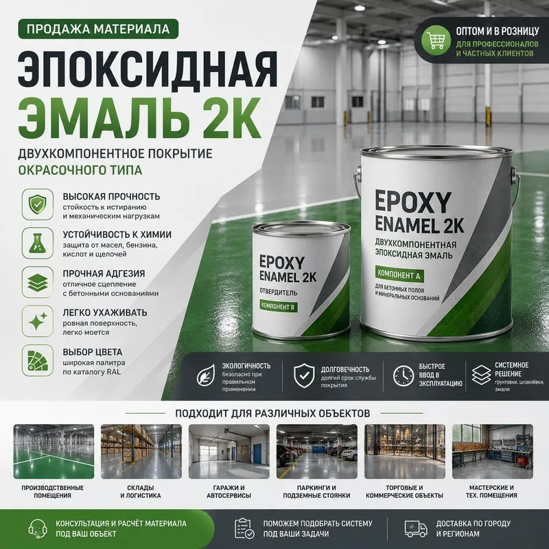 Эпоксидная эмаль 2К для бетона — купить, цена, продажа материала Эрроо Эпоксидная эмаль 2К для бетона — купить, цена, продажа материала Эрроо