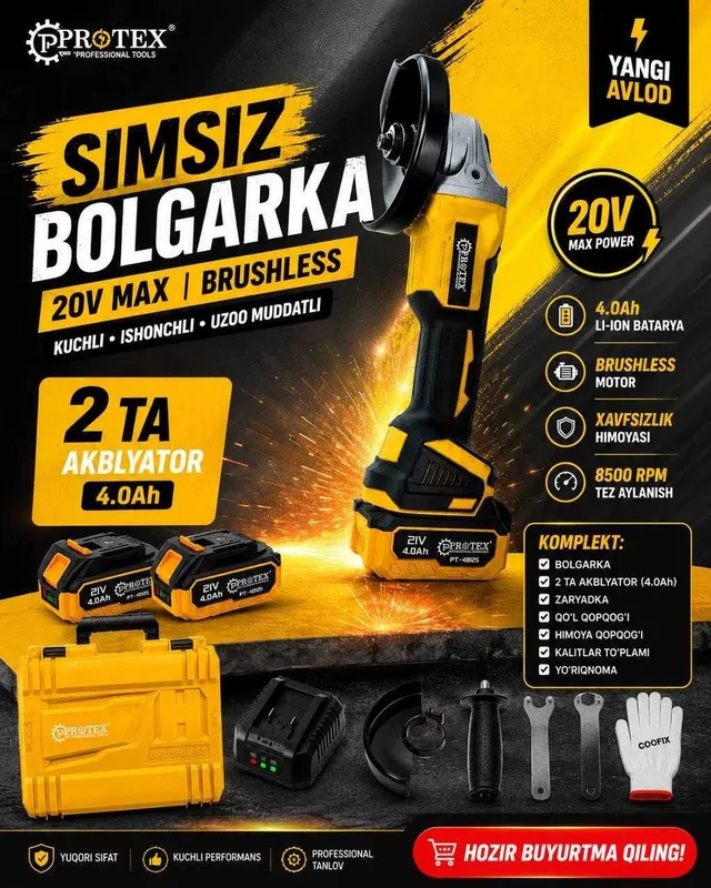 Болгарка bolkarka бепул доставка c 2 akumlyatori bilan 4 Болгарка bolkarka бепул доставка c 2 akumlyatori bilan 4