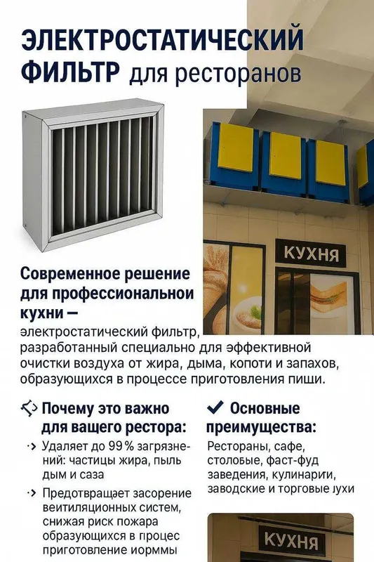 Электростатический фильтр для кухни и ресторанов — фото 5