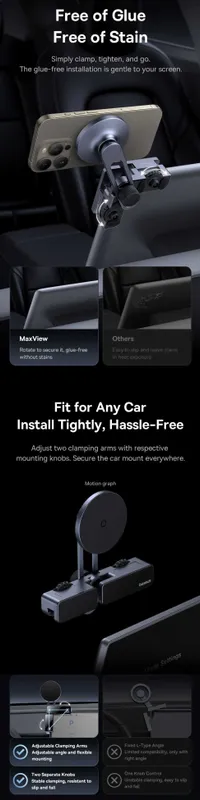 Baseus MaxView Магнитный держатель для Tesla Lixiang AITO NIO ZEEKR — фото 3